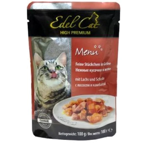 Влажный корм Edel Cat pouch для кошек с лососем и камбалой в желе100 g (4003024180006)