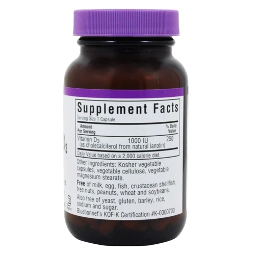 Bluebonnet Nutrition Vitamin D3 1000IU 90 caps: Тип вітамін D