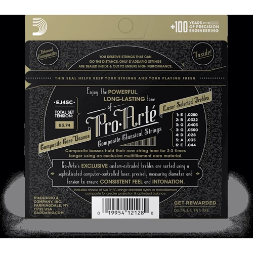 Струна для гитар Набор струн D'addario EJ45C Pro-Arte Composite Normal Tension: Назначение Для классической гитары