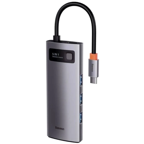 Адаптер Baseus Adapter USB-C to 3xUSB 3.0+HDMI+USB-C PD Gray (WKWG020013): Додаткові роз'єми USB-C