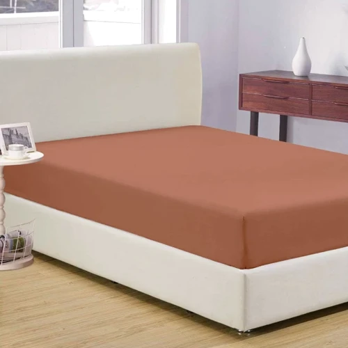 Простирадло на резинці HomeBrand бежево-коричневе 180х200х25 см (60131): Тип простирадло