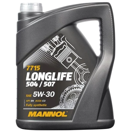 Моторное масло синтетическое Mannol 5W-30 Longlife 504/507 5л (MN7715-5)