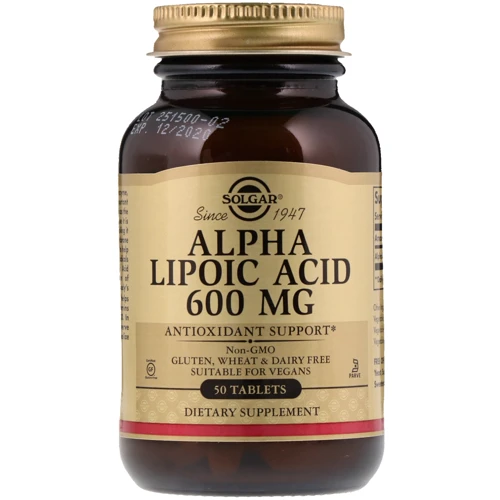 Solgar Alpha Lipoic Acid Солгар Альфа-ліпоєва кислота 600 mg 50 Tablets