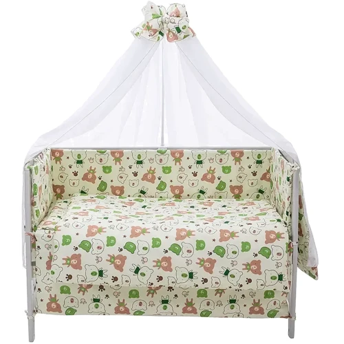 Комплект постельного белья Qvatro Gold (коричневые и зеленые мишки) бежевый (RG-08)