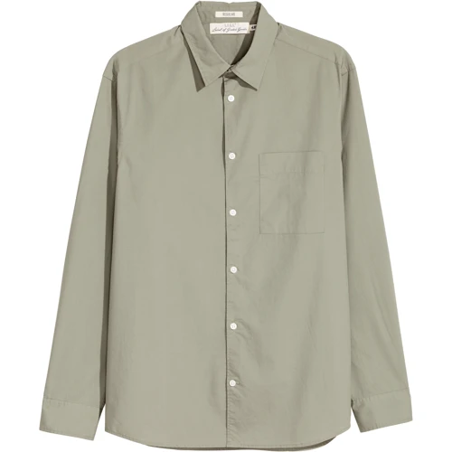 Рубашка H&M 4787395 50 хаки с длинным рукавом: Длина рукава Длинный