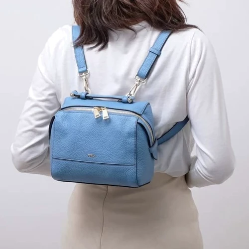 Женская сумка кросс боди Furla Dalia S Top Handle темно-голубая (96179): Фактура Зернистая, Матовая