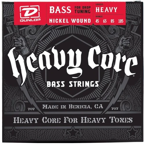 Струна для гитар Струны DUNLOP DBHCN45105 HEAVY CORE BASS HEAVY 45-105