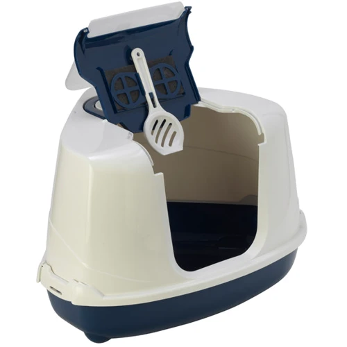 Туалет Moderna Flip Cat угловой для кошек 56x45x39 см черничный (C250331)