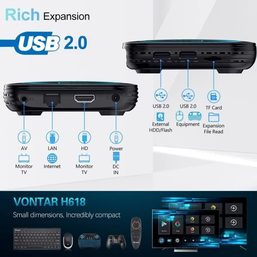 Приставка Smart TV Vontar H618 (4GB/64GB): Графічний процесор (GPU) Mali-G31 MP2