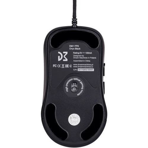 Мышь Dream Machines DM1 FPS USB Onyx Black (DM1FPS_BLACKGLOSSY): Эргономика симметричная для левшей