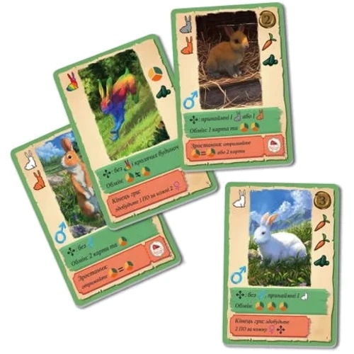 Настольная игра Woodcat Кролики (Coney) (укр.) (W0043): Вид карточные