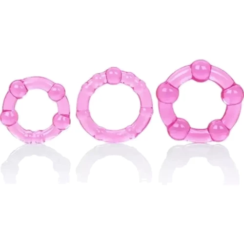 Набор эрекционных колец California Exotic Novelties Transparent Island Rings, 3 шт (розовый)