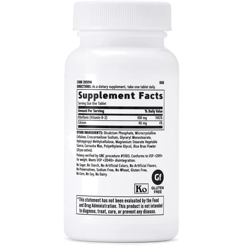 GNC Vitamin B2 100 mg, 100 Tablets: Тип Витамин B