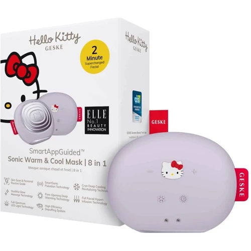 Звукова маска тепло та холод GESKE Sonic Warm & Cool Mask 8 в 1 Hello Kitty Purple (HK000056PU01)