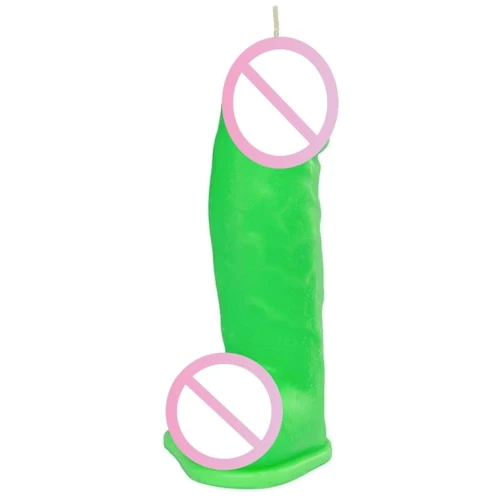 Свеча LOVE FLAME - Dildo L Green Fluor, CPS01-GREEN