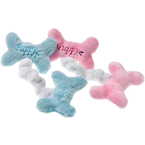 Игрушка для собак Flamingo Puppy Mini Bones 2 плюшевые косточки с пищалками на резинке 14х9 см (44739)