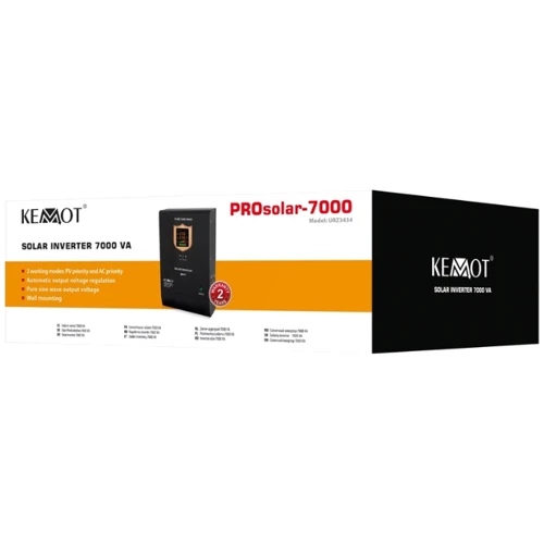 Гибридный солнечный инвертор (hybrid) Kemot PROsolar-7000 (48V 230V 7000VA/5000W)
