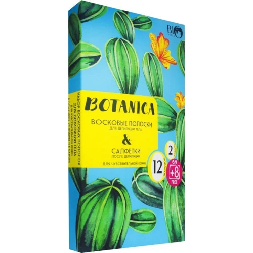 Bio World Botanica Набір для депіляції тіла для чутливої шкіри (воскові смужки 12шт+8 шт акція+ саше з олією)