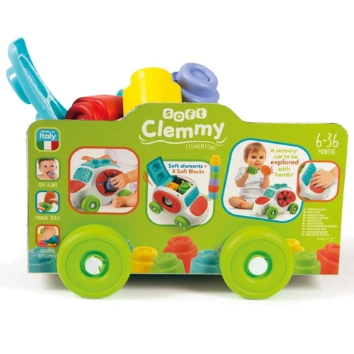 Машинка з конструктором Clementoni Sensory Car серія Soft Clemmy 8 деталей (17315)