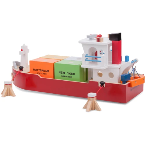 Ігровий набір New Classic Toys Контейнерне судно з 4 контейнерами (10900)