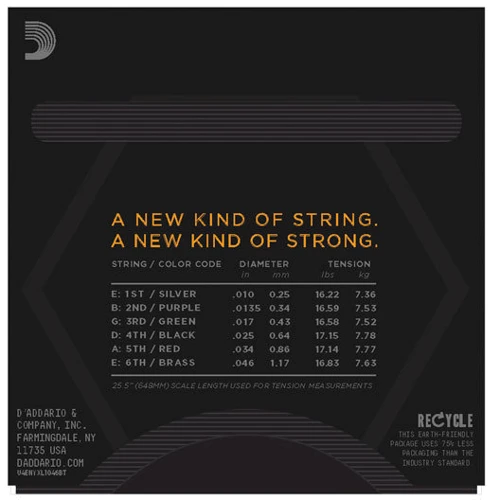 Струна для гітар Струны D`ADDARIO NYXL1046BT NYXL BALANCED TENSION REGULAR LIGHT 10-46: Призначення Для електрогітари