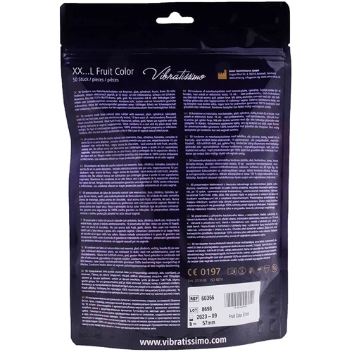 Презервативы Amor Vibratissimo XX... L Fruit Color, 57 мм, 50 шт.