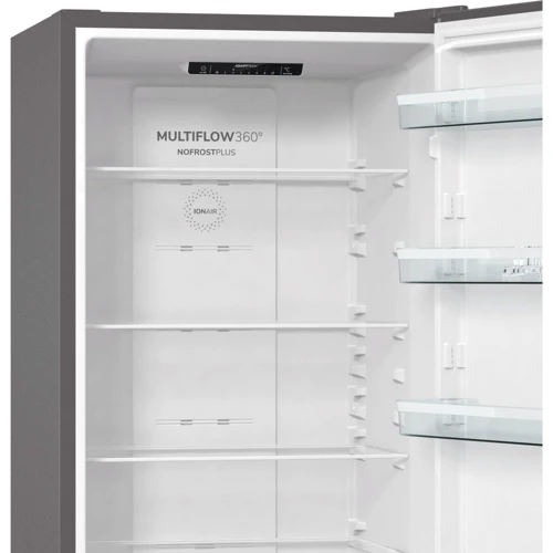 Холодильник Gorenje NRK6202ES4: Дополнительные возможности Антибактериальная защита, Сигнал открытой двери, многопоточная система охлаждения, быстрая заморозка, Перенавешивание дверей