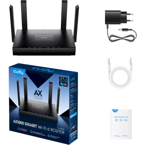 Маршрутизатор Wi-Fi Cudy WR3000: Максимальная скорость 2402 Мбит/c