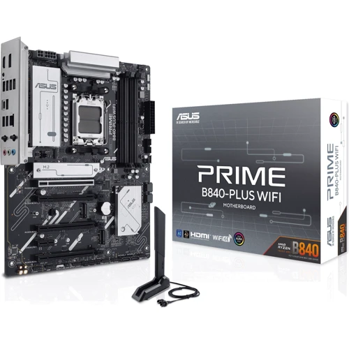 ASUS PRIME B840-PLUS WIFI UA: Разъемы на задней панели USB 3.2 Gen 1, DisplayPort, HDMI, USB 2.0, USB 3.2 Gen 2, USB Type-C, Ethernet RJ-45