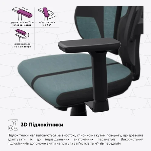 Геймерское кресло Cyberlux V8 Fabric Green (арт. GM- V8 FZ) фото 11