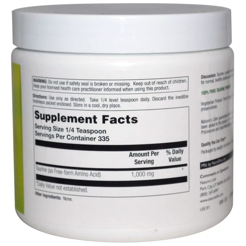 Nature's Life Taurine Powder, Unflavored, 335 g (NLI-20366): Тип таурин