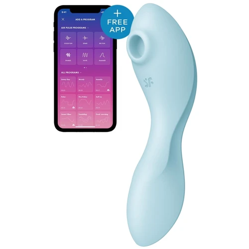 Вакуумный стимулятор с вибрацией Satisfyer Curvy Trinity 5+ (Blue)
