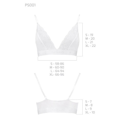 Эластичный топ с кружевом Passion PS001 TOP white, size M