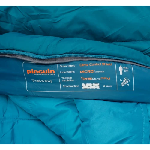 Спальный мешок Pinguin Trekking (1/-5°C) 205 см - Left Zip Petrol (PNG 238563) 2020: Ширина в ногах 55 см