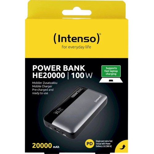 Внешний аккумулятор Intenso Power Bank 20000mAh 100W Grey: Тип батареи Литий-полимерные