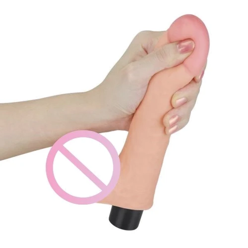 Вибратор LoveToy Real Softee Vibrator With Balls Flesh 8"