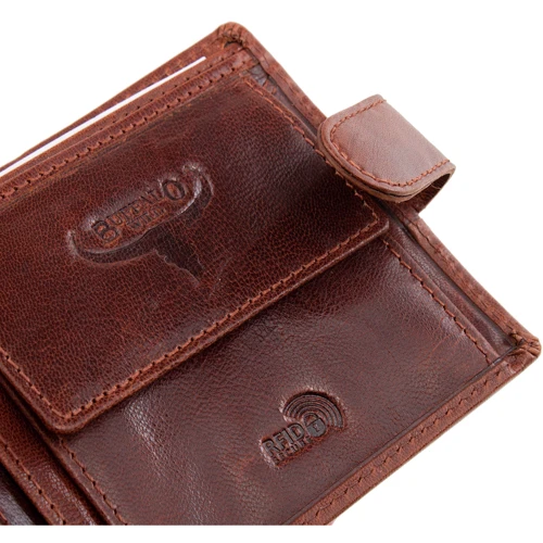 Чоловіче портмоне Buffalo Wild коричневе (DNKN992L-BW-brown): Матеріал Натуральна шкіра