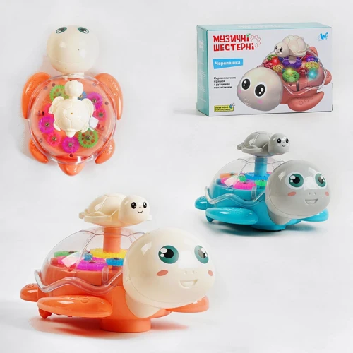 Гра музична WToys Черепашка зі світловими та звуковими ефектами прозорий корпус (49033)