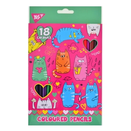 Карандаши Yes 18 цветов Lovely cats (290541)