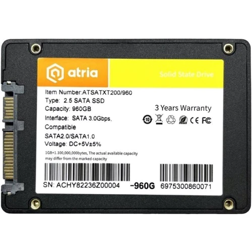 ATRIA XT200 960 GB (ATSATXT200/960): Тип накопителя внутренний