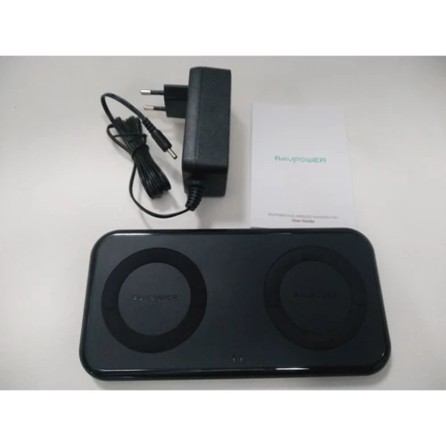 Зарядний пристрій RavPower Wireless Fast Dual Qi Charging Pad 36W Black (RP-PC065)