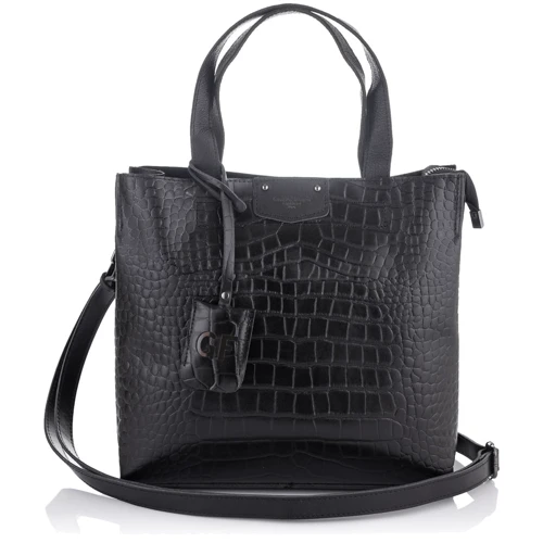 Женская сумка тоут Giorgio Ferretti черная (SHIGF2019831-black): Фактура Тиснение, Матовая