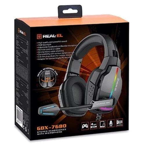 Навушники REAL-EL GDX-7680 Black: Тип конструкції повнорозмірні