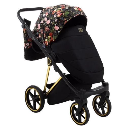 Универсальная коляска 2 в 1 Adamex Porto Special Edition Gold Flowers-1 черная (625663): Пол ребенка Унисекс, Для мальчиков, Для девочек
