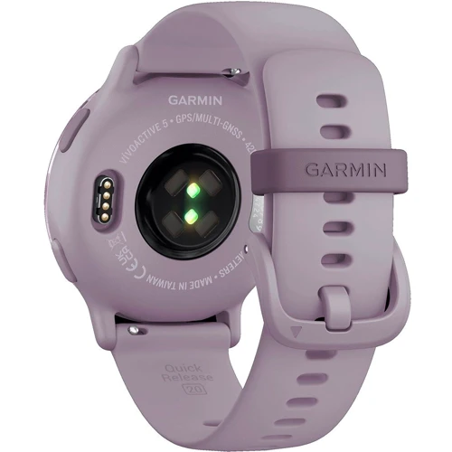 Смарт-часы Garmin Vivoactive 5 Metallic Orchid Aluminium Bezel with Orchid Case and Silicone Band (010-02862-13): Материал корпуса Армированный волокном полимер / Алюминий (Безель)