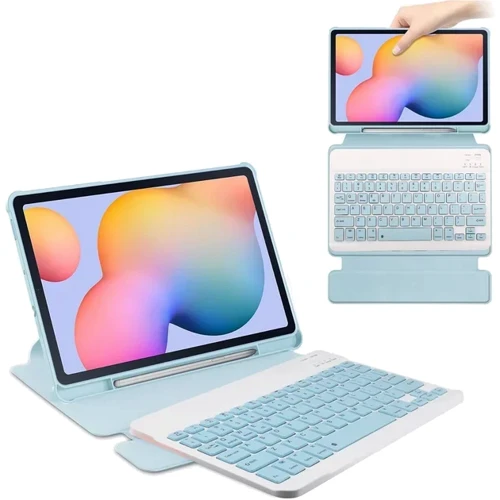Аксесуар для планшетних ПК BeCover Case Rotatable Smart Keyboard Light Blue для Samsung Galaxy Tab S6 Lite 10.4 P610/P613/P615/P619 (712407): Колір голубой