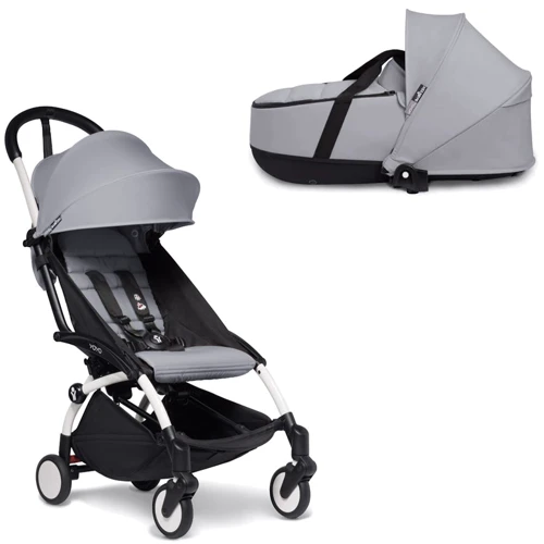 Универсальная коляска BABYZEN YOYO² с люлькой Bassinet Stone/Серый без дождевика белая рама (BZ10109-01/595410/595)