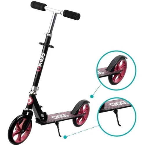 Самокат QKIDS WEISS (цвет -black/pink): Тип тормоза ножной