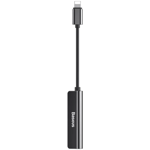 Адаптер Baseus Adapter L52 Lightning to 2xLightning+3.5mm Black (CALL52-01): Цвет черный