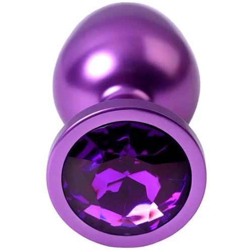 Анальная пробка с кристаллом Metal By Toyfa Purple Anal Plug Аmethyst